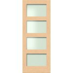 Oak Shaker 4 Lite Frosted Glazed Internal Door