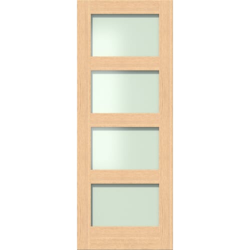 10165.jpg Oak Shaker 4 Lite Frosted Glazed Internal Door - Image 1