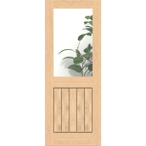 10208.jpg Cottage Oak Clear Glazed Internal Door - Image 1