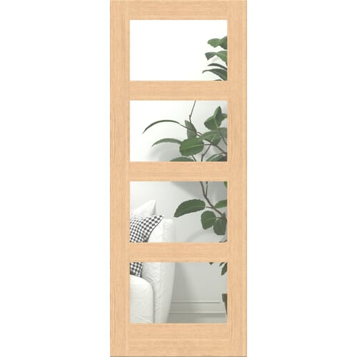10216.jpg Oak Shaker 4 Lite Clear Glazed Internal Door - Image 1