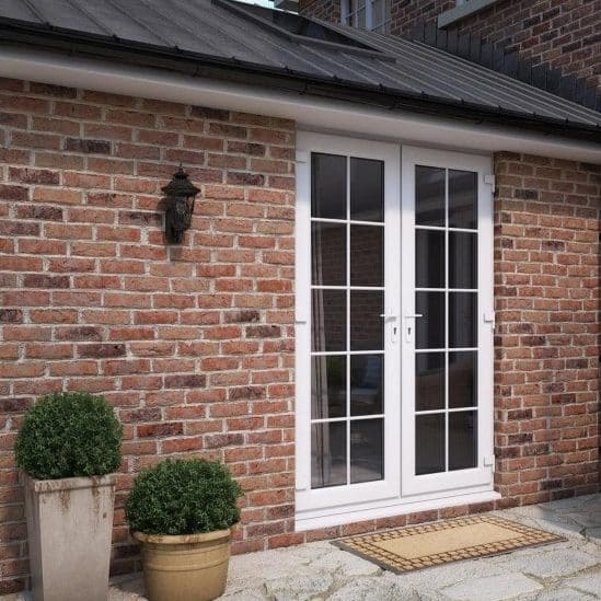 upvc french doors direct2u Premium White 1500mm UPVC Georgian French Doors - Image 1