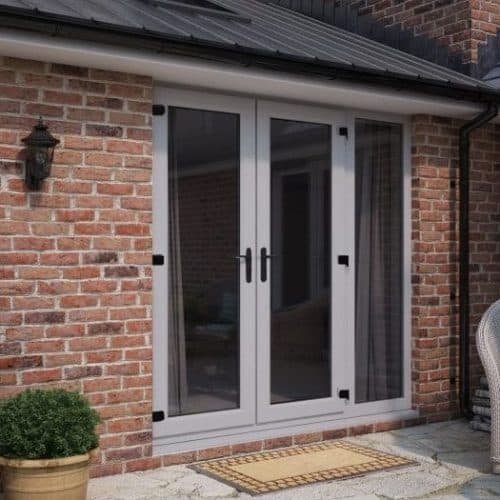 agate grey 2 1200mm Premium Agate Grey UPVC French Door and 600mm Sidelite Combination - Image 1